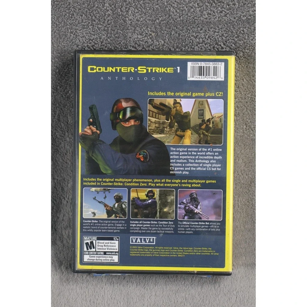 Counter-Strike 1‎ Anthology PC Video Game Valve M Mature NTSC-U/C Shooter 2005